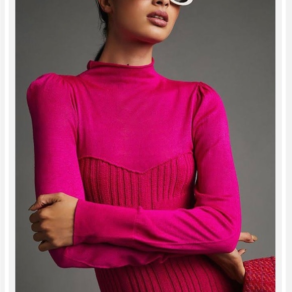 Anthropologie Pink/Rose Sweat Dress Size Small NWT - Picture 2 of 10